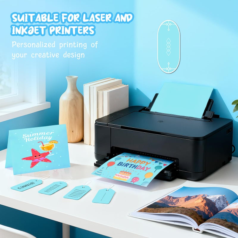 Aidunmis 40 Sheets Blue Cardstock Paper 8.5 x 11, Thick Card Stock Paper, Light Blue Cardstock Printer Paper 8.5 x 11, 200 GSM Construction Paper 8 1/2 x 11 for DIY Cards, Invitations, Greeting Cards - Image 4